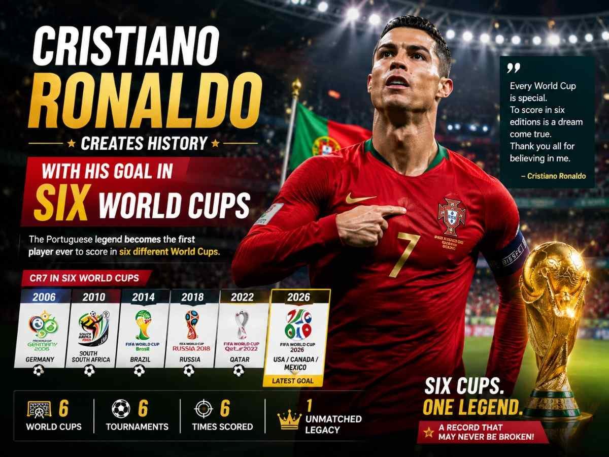 Cristiano Ronaldo Makes FIFA World Cup History: The First Player to Score in Six Different World Cups