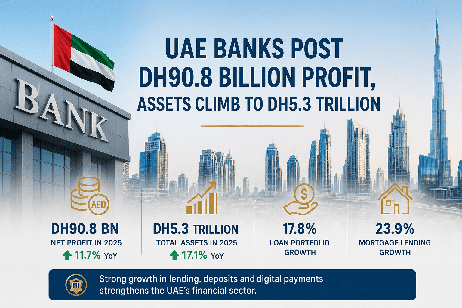 UAE Banks Record Dh90.8 Billion Profit as Assets Reach Dh5.3 Trillion